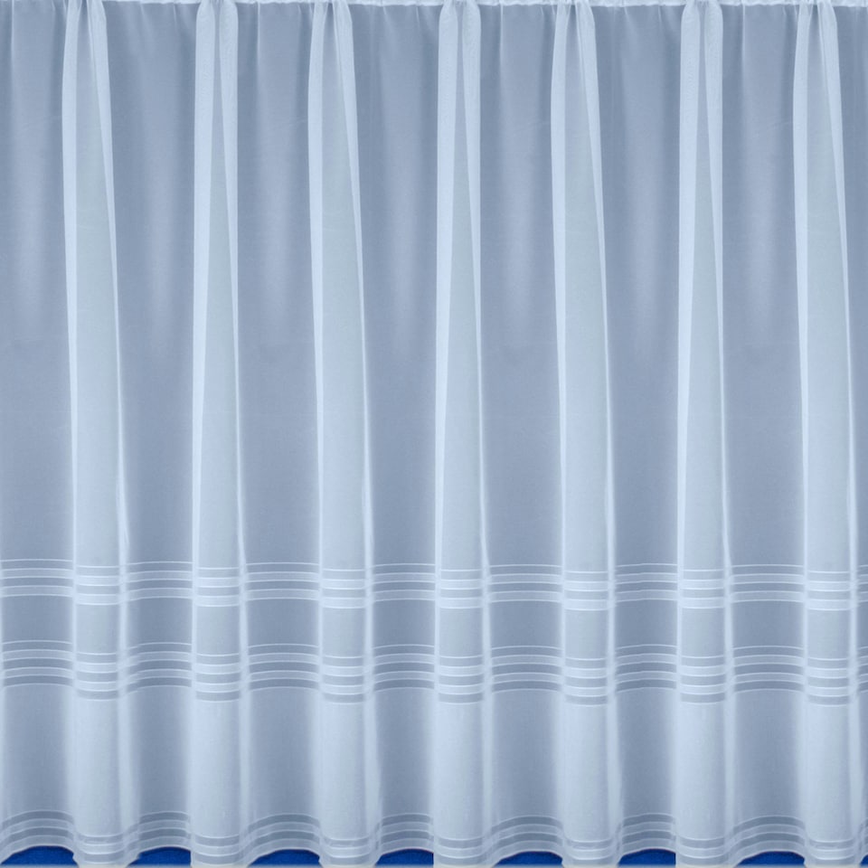 image 1 of Hudson White Striped Net Panel 5 M x 183 cm Horizontal Stripe Base Design Pre Cut Net Panel
