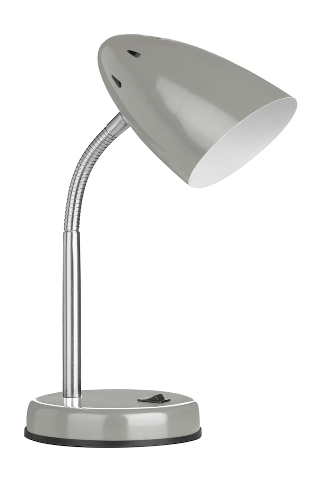 image 1 of Interiors by Premier Grey Table Lamp for Work Desk, Desk Lamp with Conical Lamp Head, Long Lasting Iron Bedside Lamp