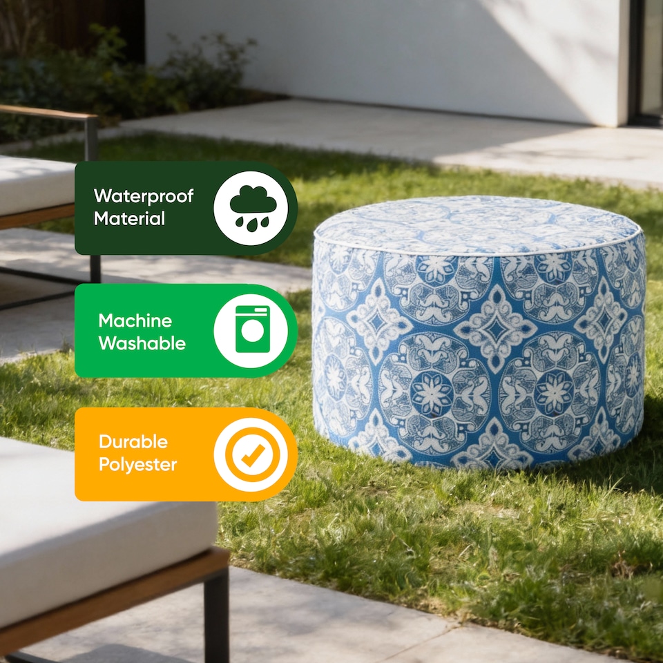 image 1 of Inflatable Outdoor Ottoman Pouf Chair for Camping & Beach