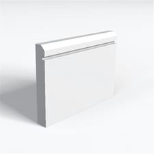Pack of 10 (Total 10 Units) - MR MDF Primed Chamfered 1 Square Groove Skirting Board - 15mm(T) x 219mm(H) x 3050mm(L)