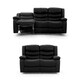 image 3 of Roma Recliner Leather 3 Plus 2 Seater Sofa Set, Armchair Inspired Home Theatre and Living Room Seating  Black Black