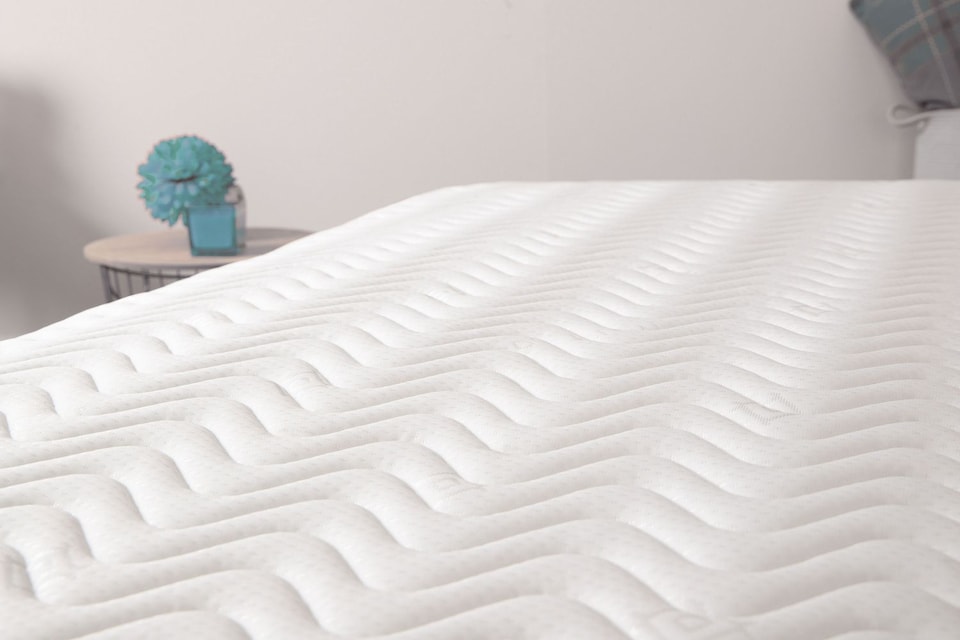 image 1 of Coil Sprung Hybrid Mattress - Medium Soft Comfort, Cooltouch Breathable Cover | Blue | European Double