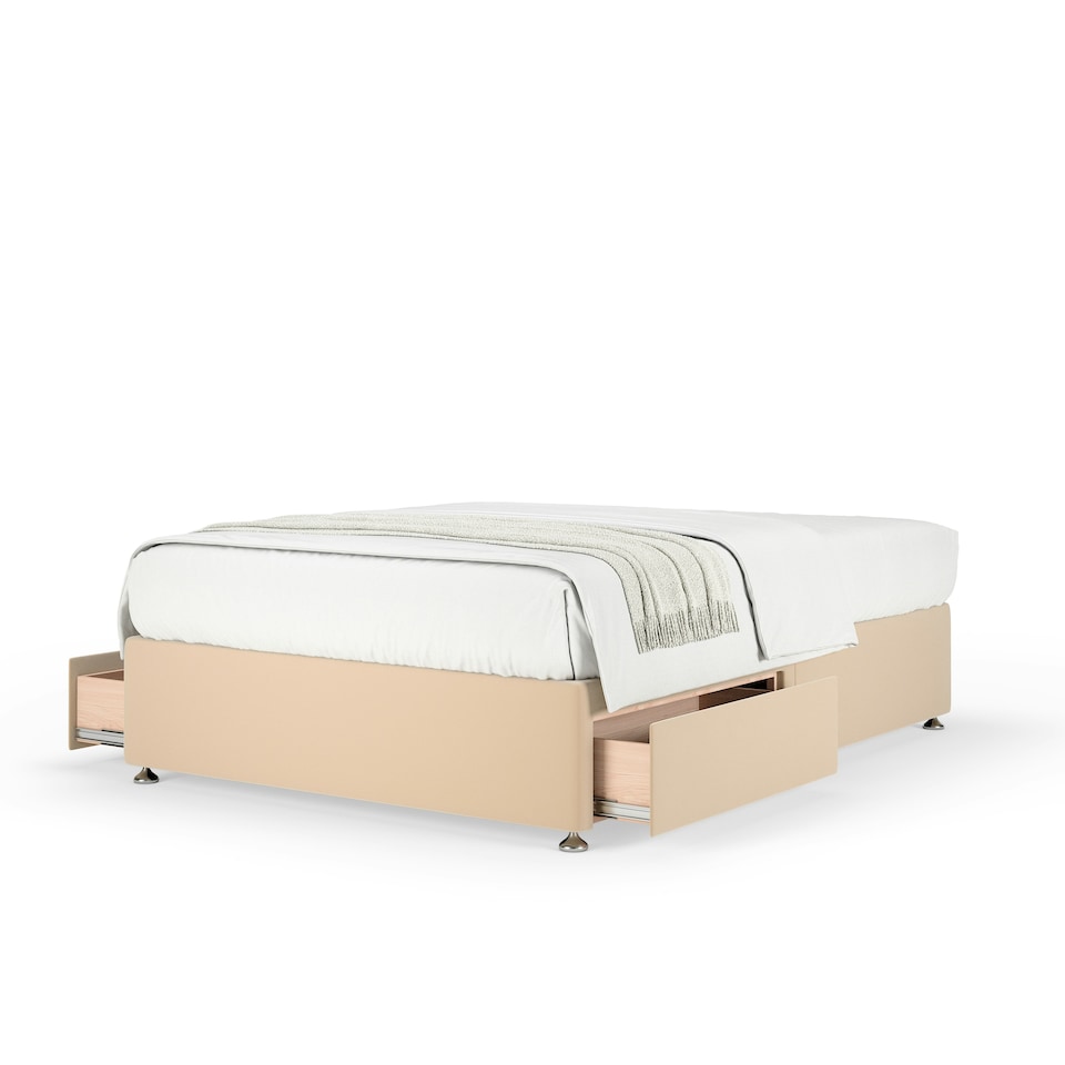 image 1 of Signature Platinum 2000 Pocket Sprung Natural Plush Velvet 2 Drawer Divan Set Small Double
