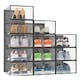 image 2 of Living and Home 12-Pack Stackable Shoe Storage Boxes - Black