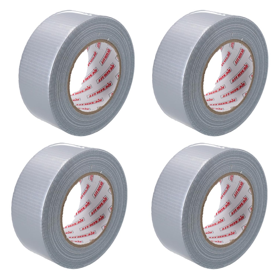 image 1 of 4 x Heavy Duty Waterproof Silver Duct Tape 50mm Wide x 50 Metres Total Length