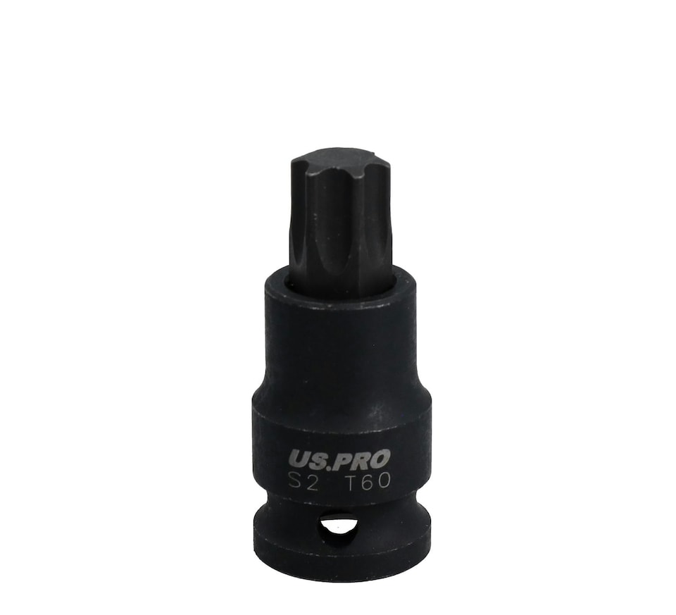 image 1 of T60 Short (53mm) + Long (78mm) Impacted Torx Star Male Bits Sockets 1/2" Drive