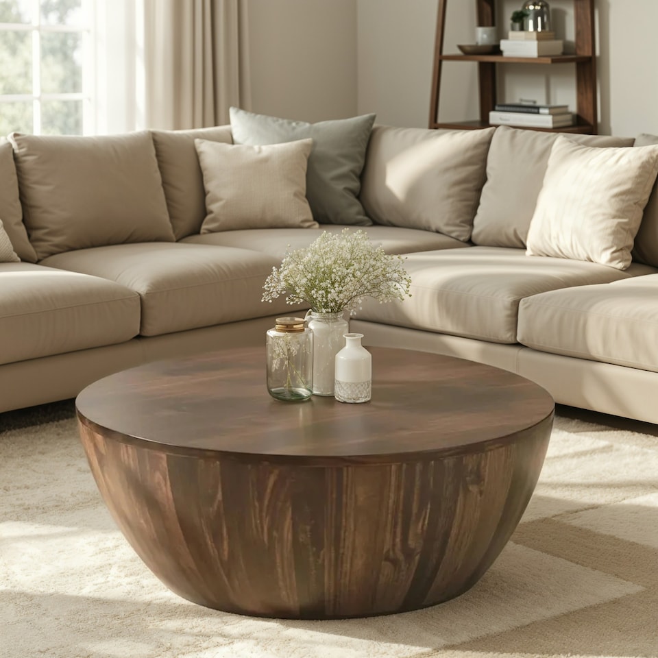 image 1 of Monco Dark Mango Wood Coffee Table Brown