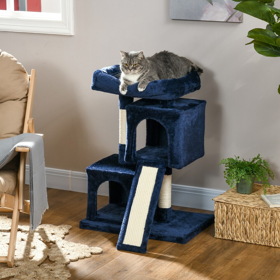 image 1 of PawHut Cat Tree 81cm Indoor Cat Scratching Post Kitten Tower