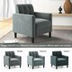 image 5 of COSTWAY Modern Velvet Accent Sofa Chair Upholstered Armchair | Grey | Chair