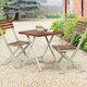 image 4 of Greenhurst Burley Two-Tone Hardwood Bistro Set – Foldable Table & 2 Chairs for Garden or Patio