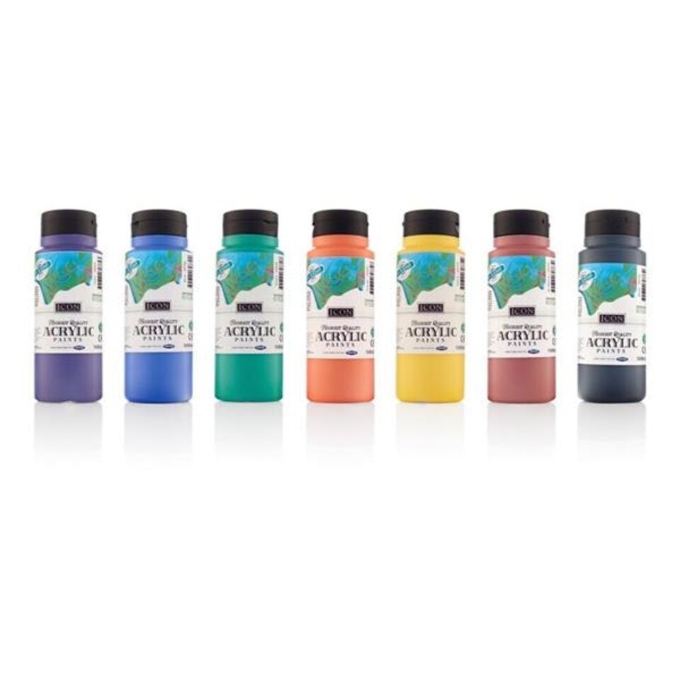 image 1 of Black Acrylic Paint 500ml by Icon Art