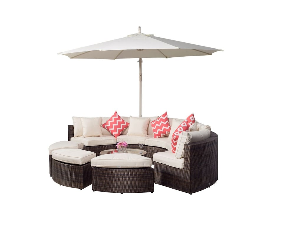 image 1 of Monaco Luxury Large Rattan Garden Sofa Set | Brown | Brown | Five Plus Seater