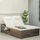 image 2 of Outsunny 2 Seater Double Rattan Sun Lounger Recliner Day Bed Wicker Weaver Sofa