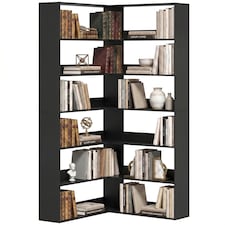 HOMCOM 7 Tiers Corner Bookshelf, L-Shaped