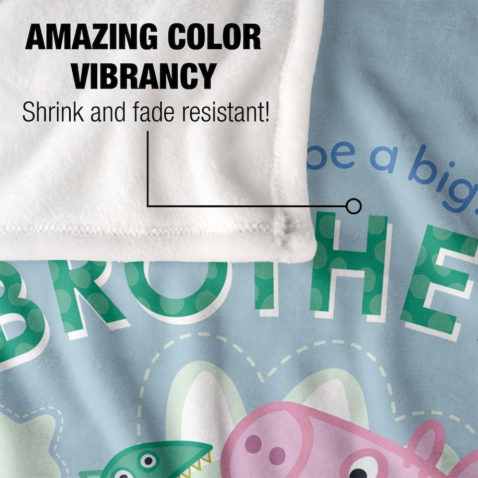 image 1 of Peppa Pig Big Brother Blanket - White - One Size White