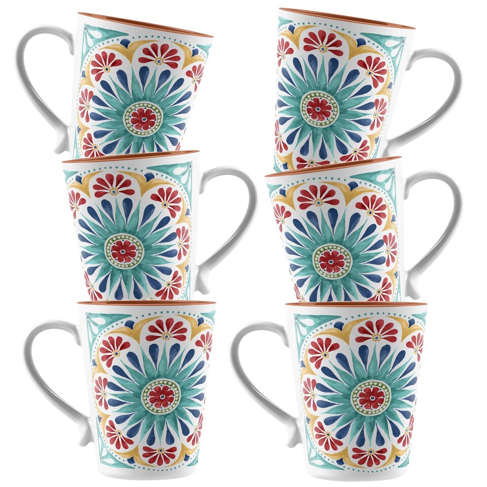image 1 of Rio Medallion Melamine Mugs - Set of 6 | Multi