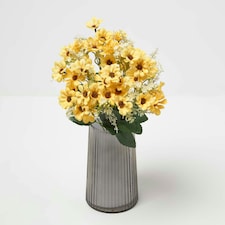 Homescapes Artificial Wild Daisy Yellow Bouquet Flower, 46 cm