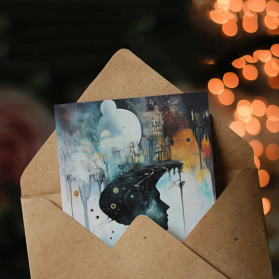 image 1 of Mod Culture Modern Abstract Conceptual Art Birthday Greeting Card
