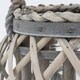 image 2 of JVL Luna Natural Round Willow Wood Lantern With Braided Rope Handle, Grey Wash