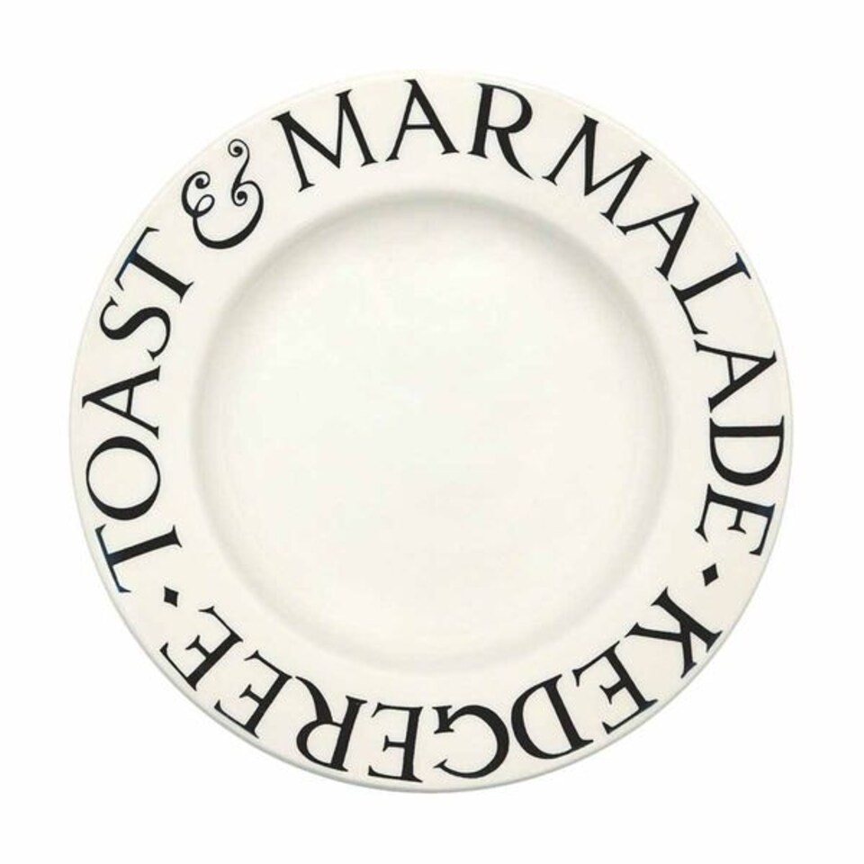 image 1 of Breakfast/Salad Plate: 1 x 22cm Emma Bridgewater Breakfast Plate Black Toast, Ceramic White