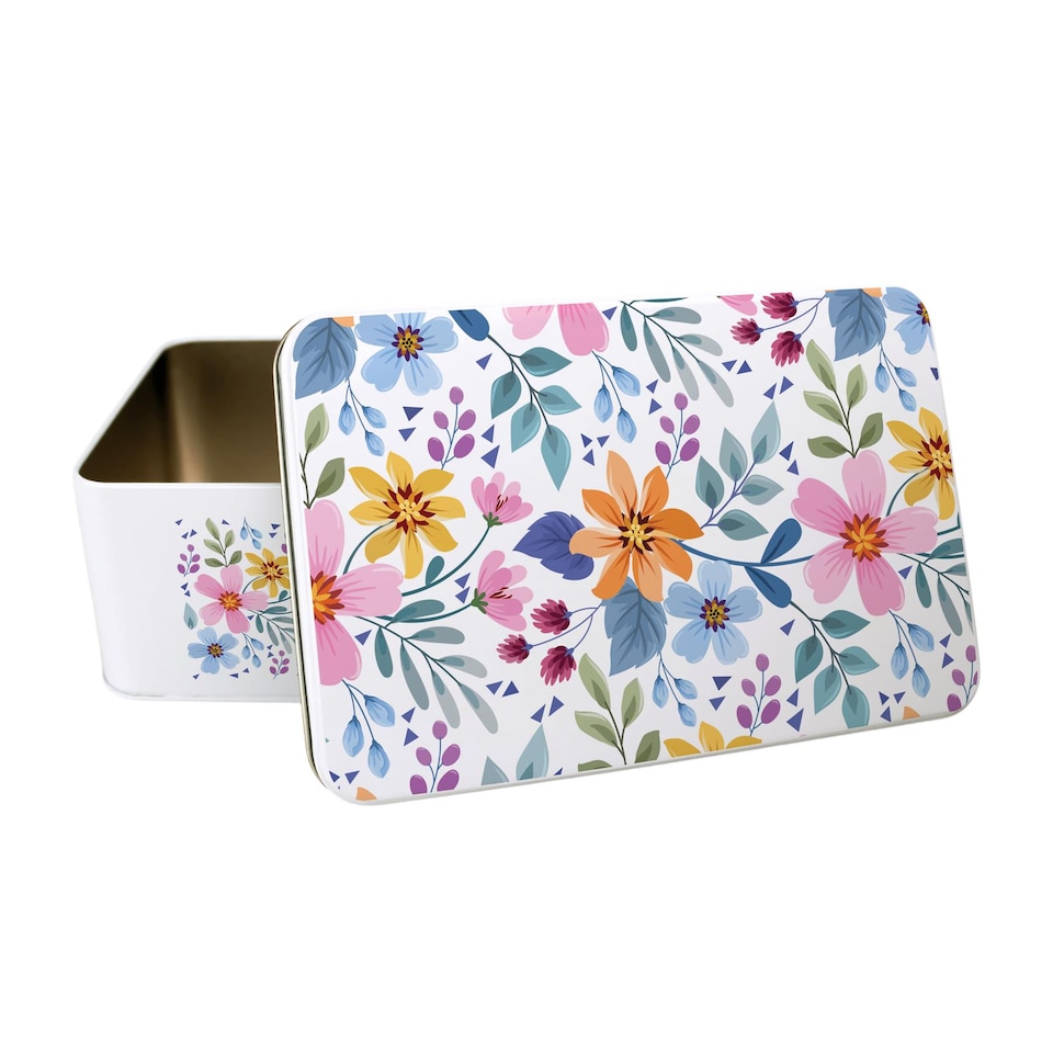 image 1 of Colourful Floral Storage Tin
