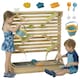image 1 of Outsunny Kids Running Water Playset w/ Sink Toys, Water Carts, Tracks | Yellow | Natural wood finish
