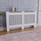 image 1 of Vida Designs Chelsea Radiator Cover Painted MDF Slatted Cabinet, White, 152cm