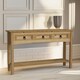 image 4 of Pine Hallway Console Table With 2 Drawers Brown Brown