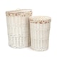 image 1 of Set of 2 Round White Wash Laundry Baskets with a Garden Rose Lining | Multi | Garden Rose