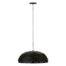 Interiors by Premier Medium Black and Copper Dome Pendant Light