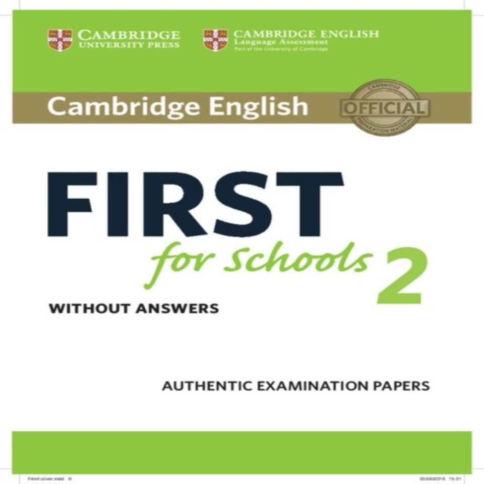 Cambridge English First For Schools 2 Student's Book Without Answers