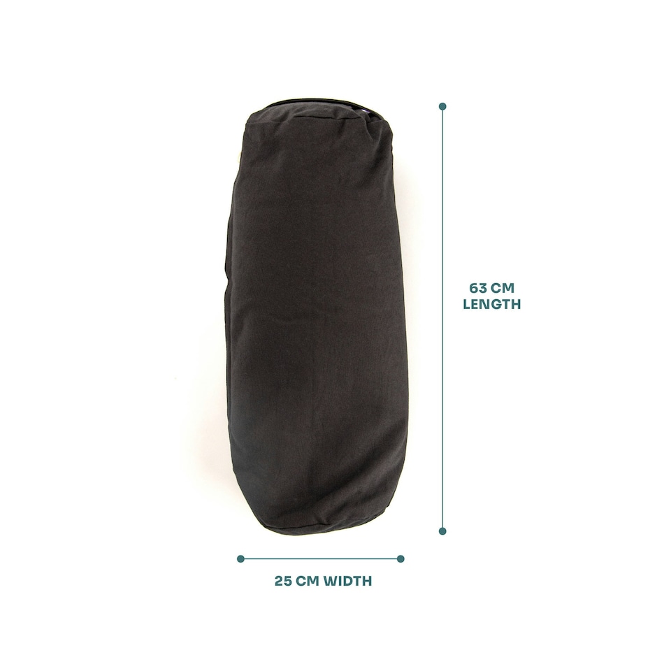 image 1 of Myga Black Yoga Buckwheat Support Bolster Pillow