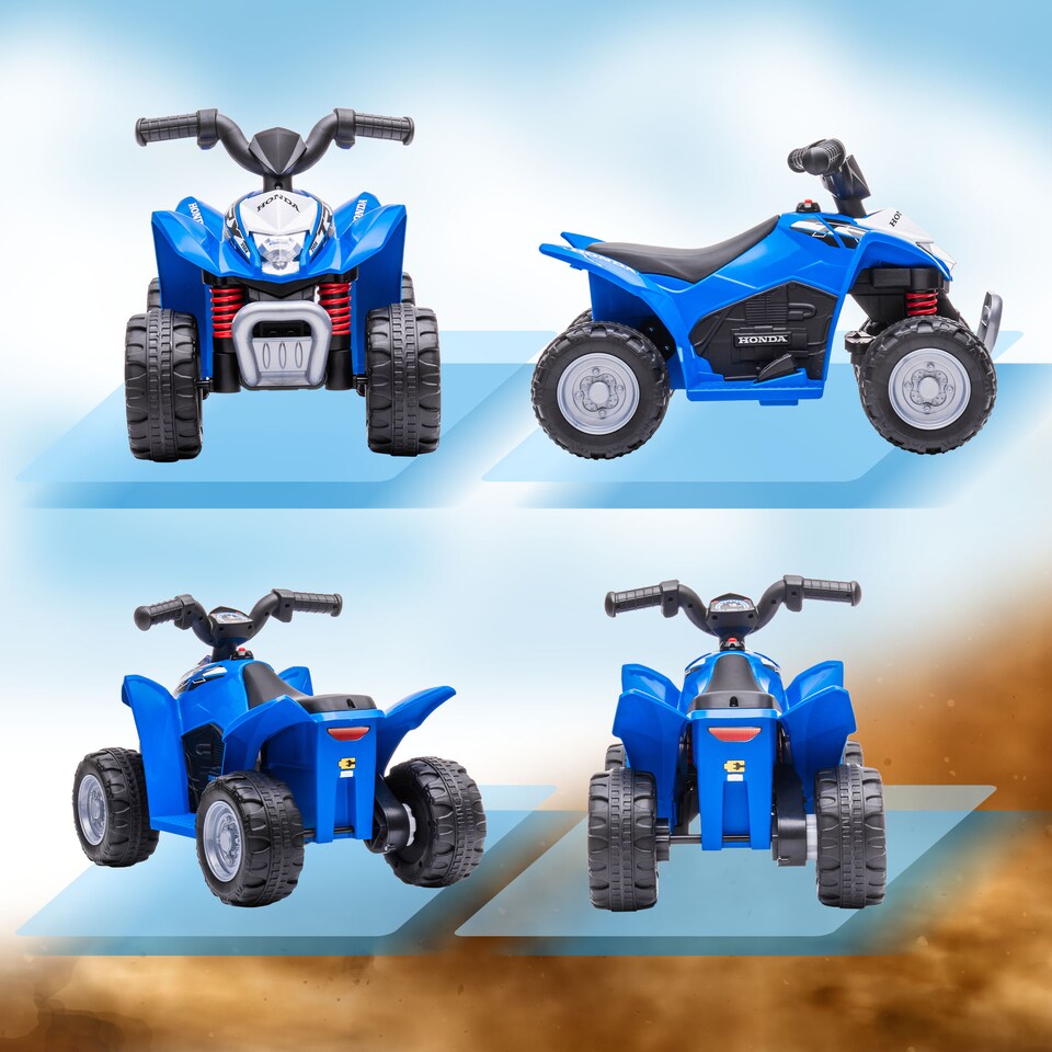 image 1 of AIYAPLAY Electric Car for Kids, Honda Licensed Kids Electric Quad Bike, 6V Ride on Car ATV Toy with LED Light, Horn, for 1.5-3 Years, Blue