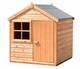 image 1 of Playhut 4 x 4 Feet Single Door with One Opening Window Playhouse | Brown