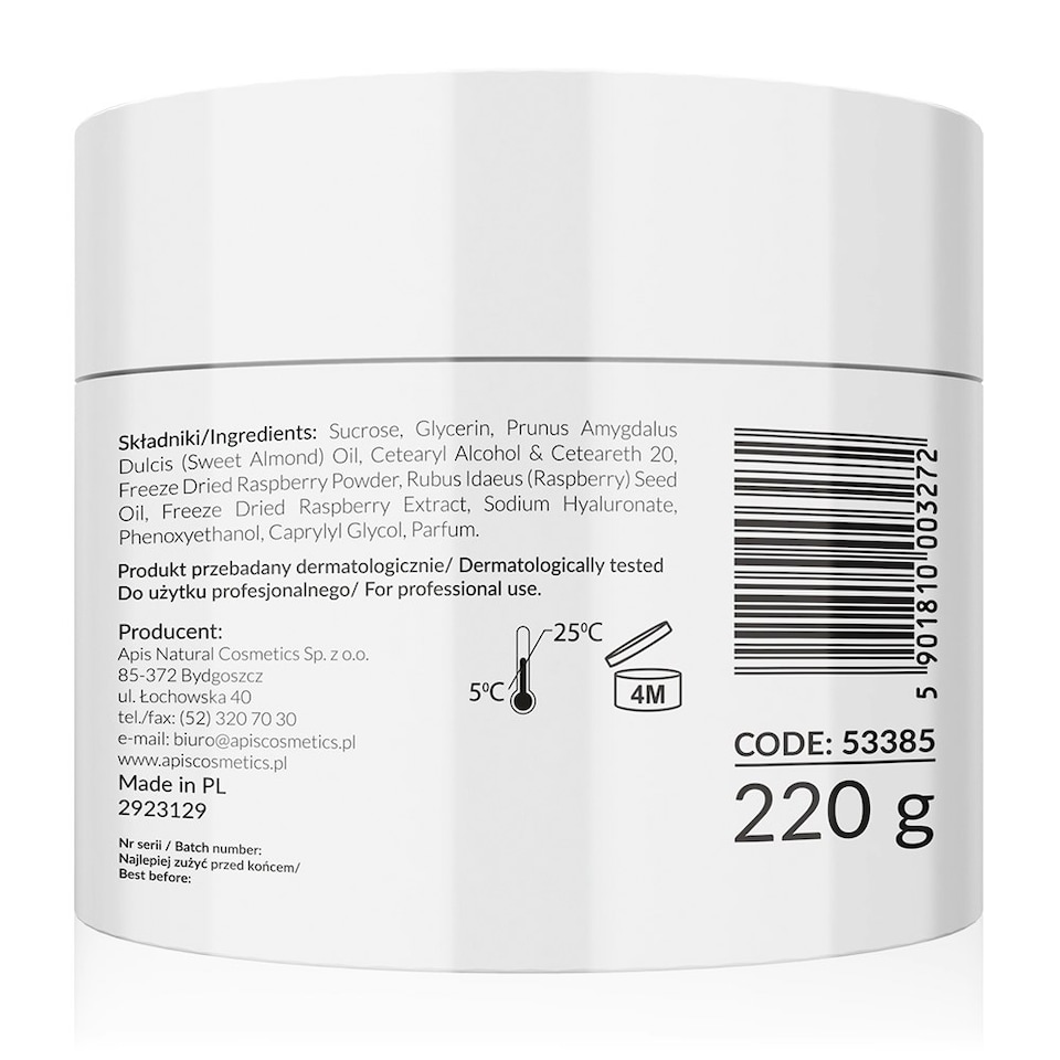 image 1 of Apis Raspberry Glow Freeze-Dried Raspberries Sugar Scrub 220g