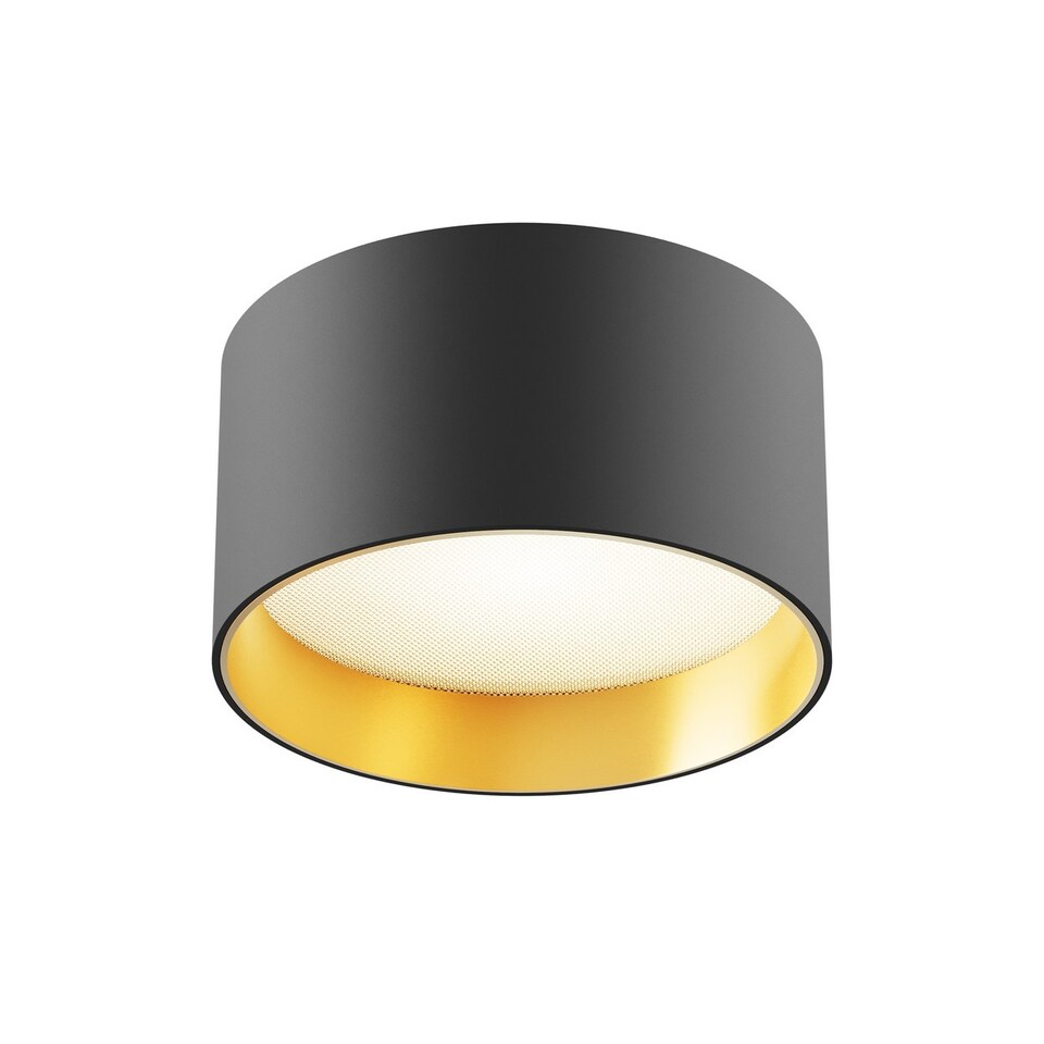 image 1 of Vega Surface Mounted Downlight Black And Matte Gold 3000K 890lm