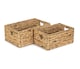 image 1 of Set of 2 Shallow Water Hyacinth Storage Basket | Brown | Brown | Not provided