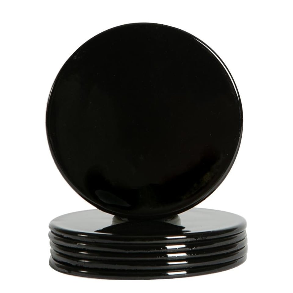 image 1 of Argon Tableware 12 Piece Metallic Charger Plates Set - Black Black