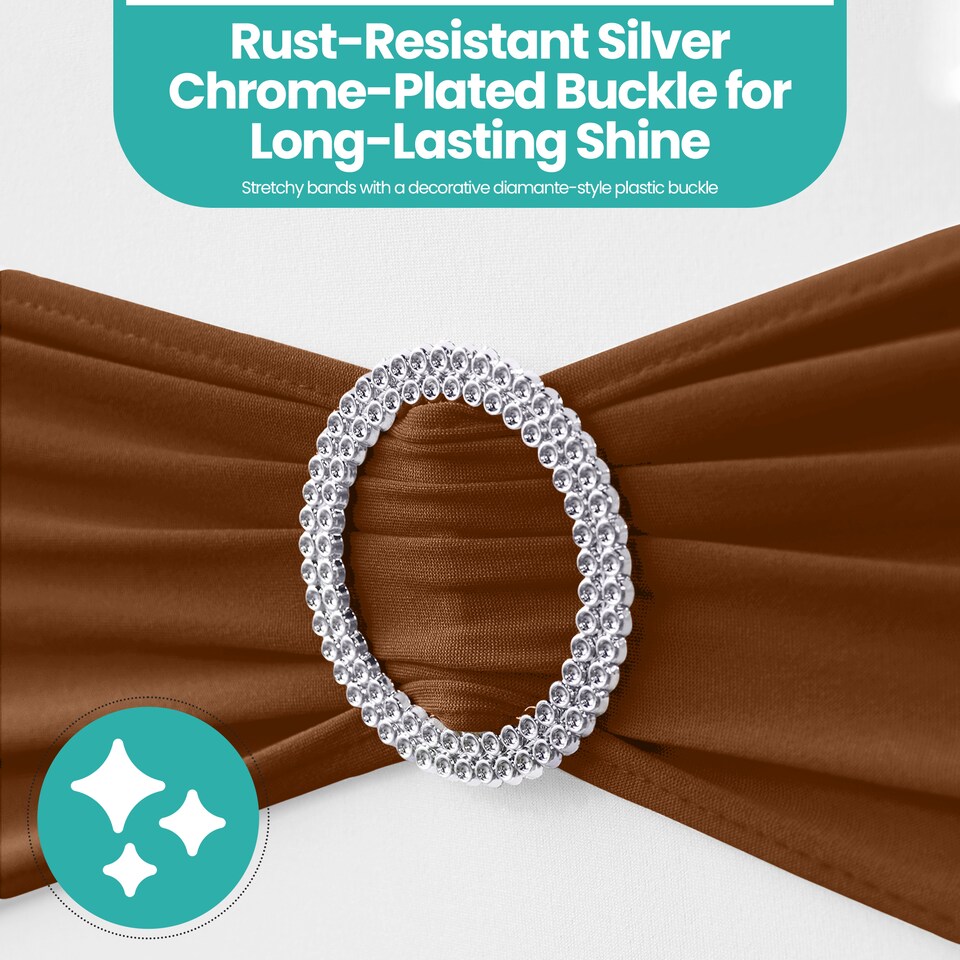 image 1 of 13"x5" Spandex Chair Bands with Slider Buckle, Elastic Chair Sash - 1pc