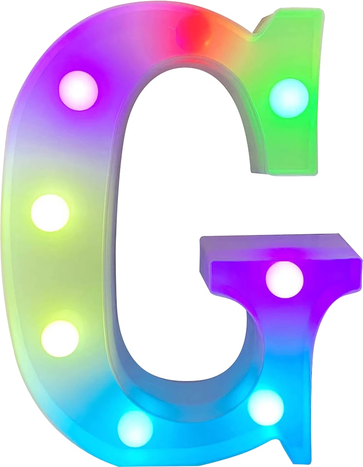 image 1 of Battery Operated RGB Letter   With Remote Control Letter G