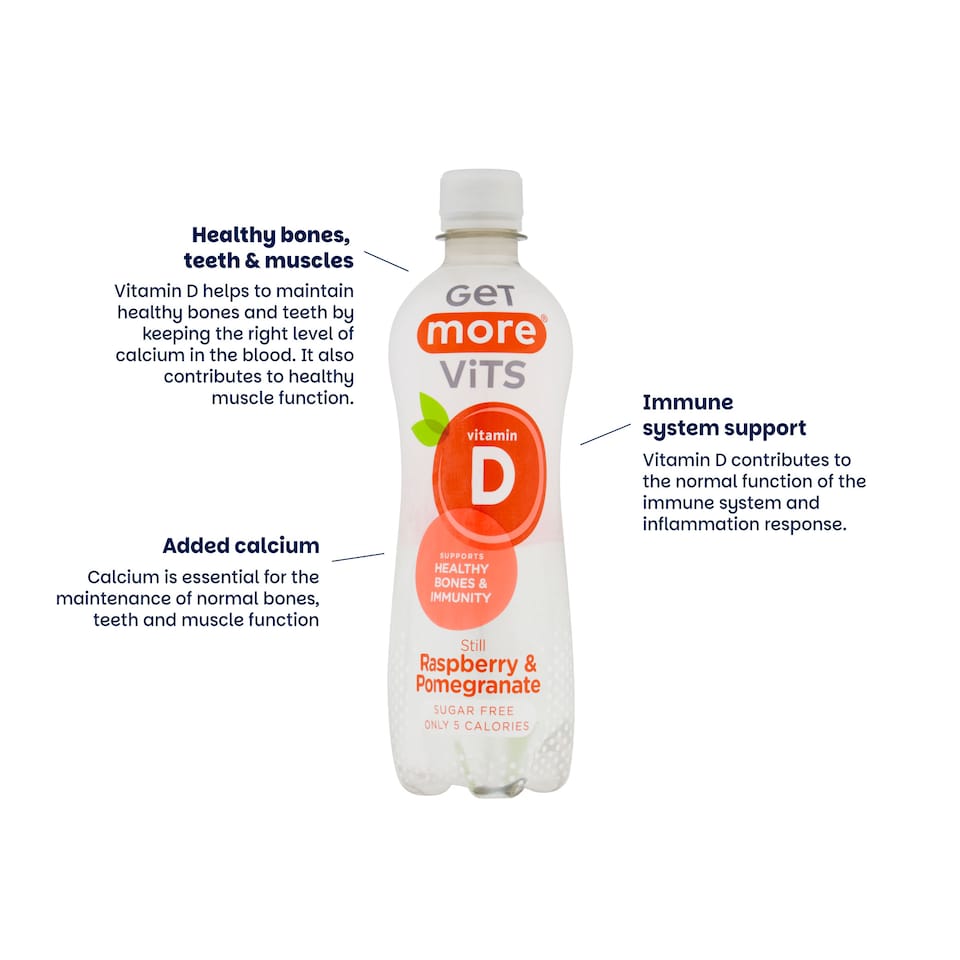 image 1 of Get More Vitamin D Still Raspberry & Pomegranate 12x500ml