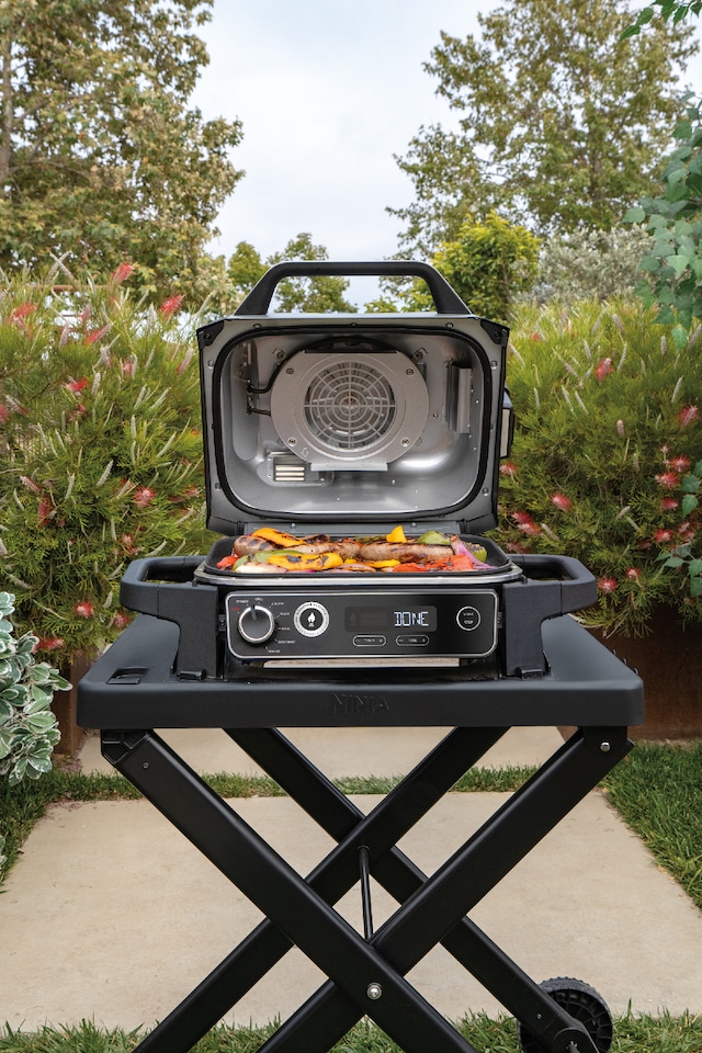 image 1 of Ninja Woodfire Electric BBQ Grill Stand XSKGRLLSTDEUK Black