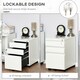 image 5 of Vinsetto 3 Drawer File Cabinet, Lockable Metal Filling Cabinet, Black
