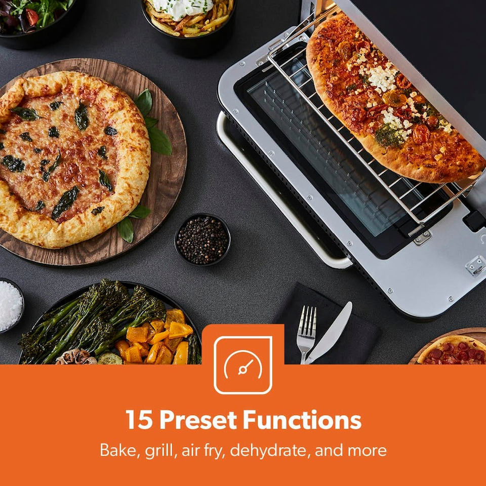 image 1 of GEEPAS Air Fryer Oven | 15-in-1 Presets Multifunctional Pizza Oven, Black