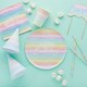 image 4 of Pastel Rainbow Stripes Happy Birthday Luncheon Paper Napkins 3 Ply 33cm - Pack of 16 | Multi