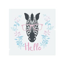 Hello Zebra Splash Back | White
