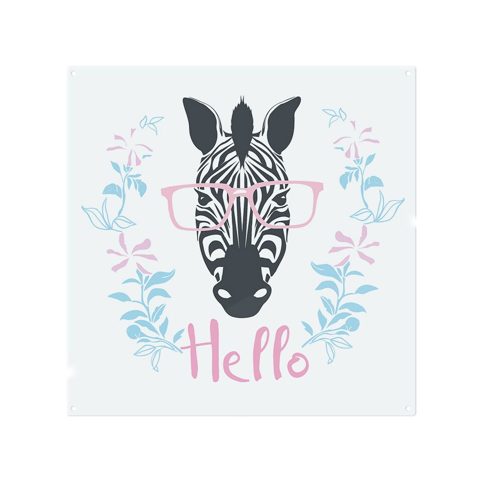 image 1 of Hello Zebra Splash Back | White