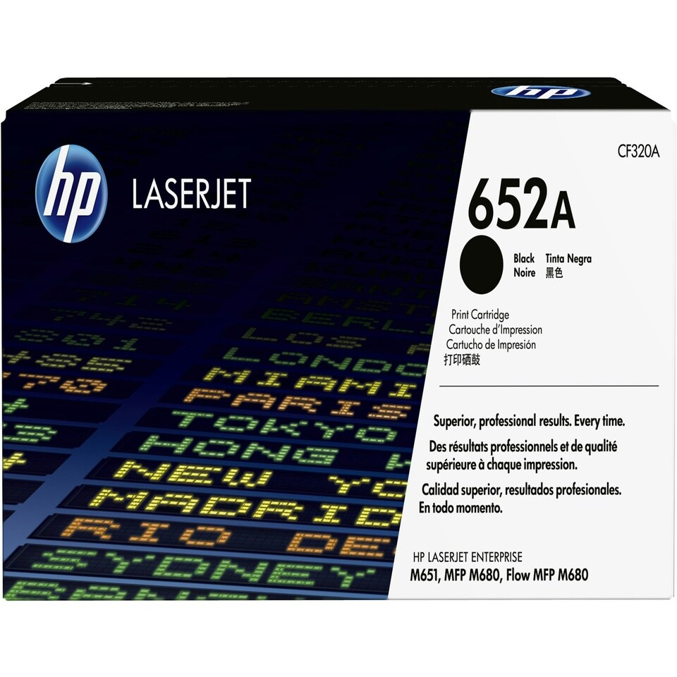 HP 652A Black Standard Capacity Toner 11.5K pages for HP Color LaserJet Enterprise M651/M680 - CF320A N/A