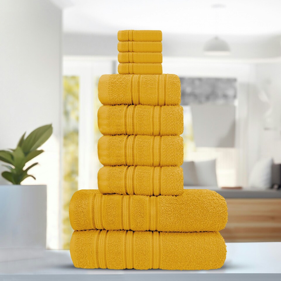 Everyday 100% Cotton Towels - Super Absorant and Soft – Cotton Hand & Bath Towels - Yellow Yellow | Hand towel