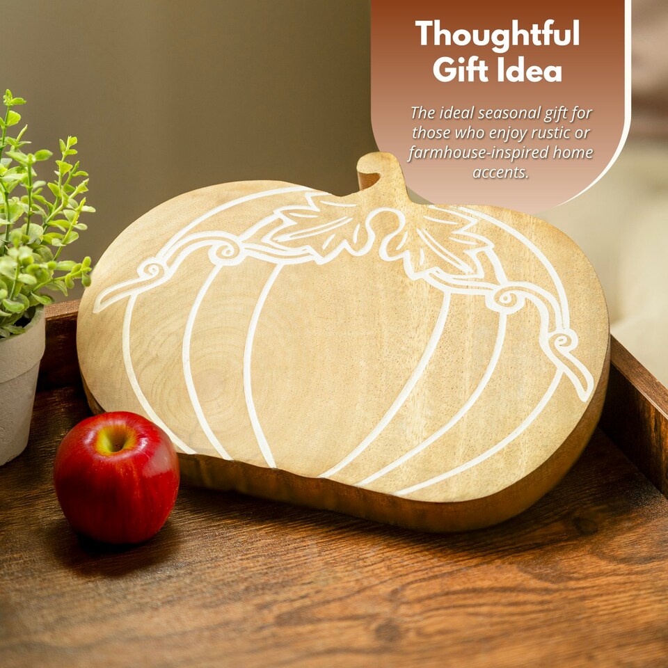 image 1 of Marco Paul25cm Wooden Pumpkin Free-Standing Autumn Decoration